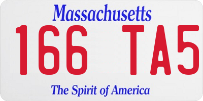 MA license plate 166TA5