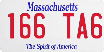 MA license plate 166TA6