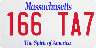 MA license plate 166TA7