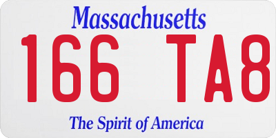 MA license plate 166TA8