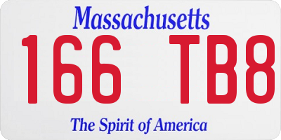 MA license plate 166TB8