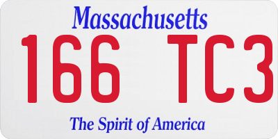 MA license plate 166TC3