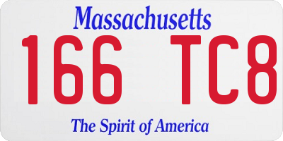 MA license plate 166TC8