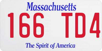 MA license plate 166TD4