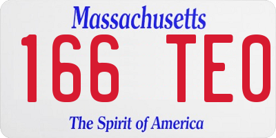 MA license plate 166TE0