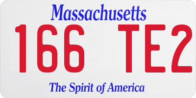 MA license plate 166TE2