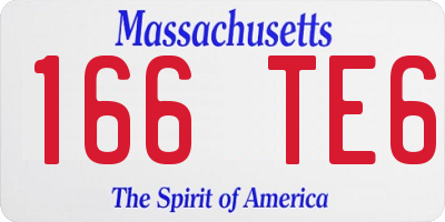MA license plate 166TE6