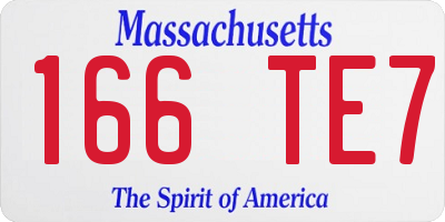 MA license plate 166TE7