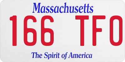 MA license plate 166TF0