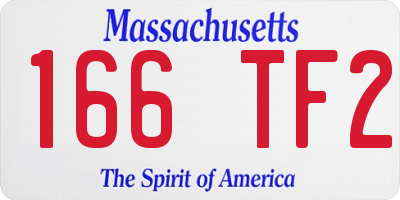 MA license plate 166TF2