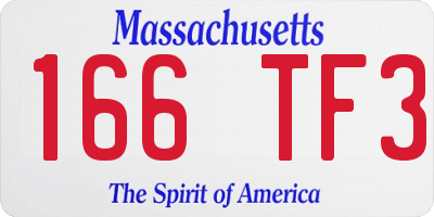 MA license plate 166TF3