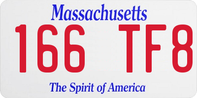 MA license plate 166TF8