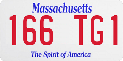 MA license plate 166TG1