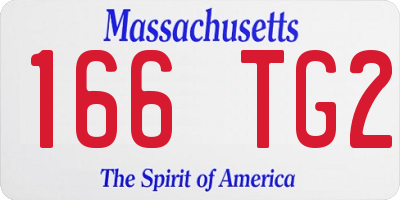MA license plate 166TG2