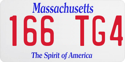 MA license plate 166TG4