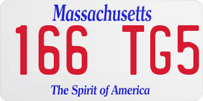 MA license plate 166TG5