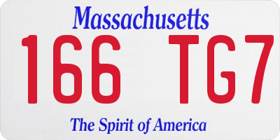 MA license plate 166TG7