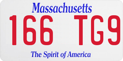 MA license plate 166TG9