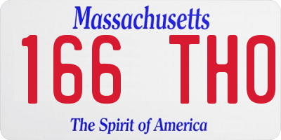 MA license plate 166TH0
