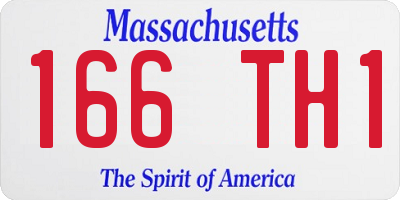 MA license plate 166TH1