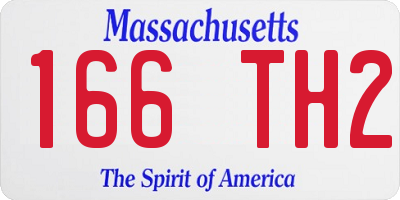 MA license plate 166TH2
