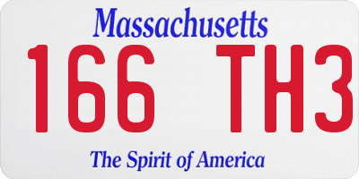 MA license plate 166TH3