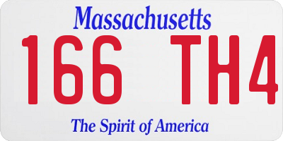 MA license plate 166TH4