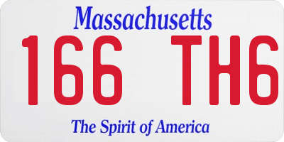 MA license plate 166TH6