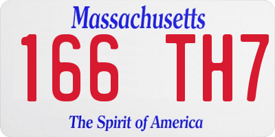 MA license plate 166TH7