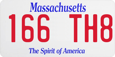 MA license plate 166TH8