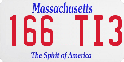 MA license plate 166TI3