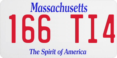 MA license plate 166TI4