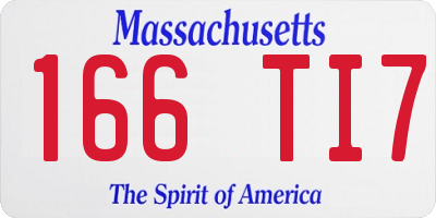 MA license plate 166TI7