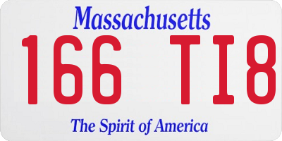MA license plate 166TI8