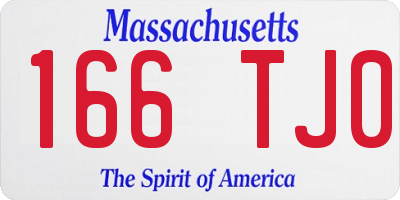 MA license plate 166TJ0
