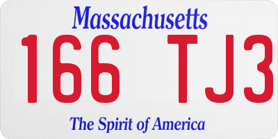 MA license plate 166TJ3