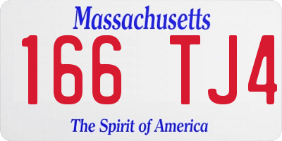 MA license plate 166TJ4