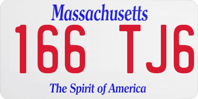 MA license plate 166TJ6