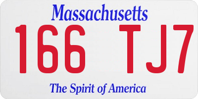 MA license plate 166TJ7