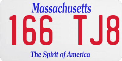 MA license plate 166TJ8