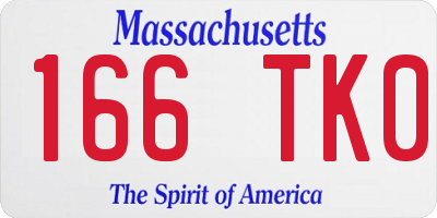 MA license plate 166TK0