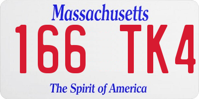MA license plate 166TK4
