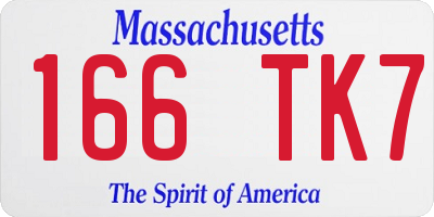 MA license plate 166TK7