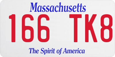 MA license plate 166TK8