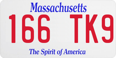 MA license plate 166TK9