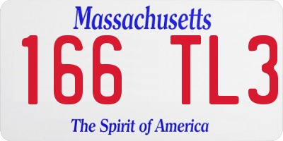 MA license plate 166TL3