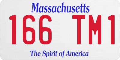 MA license plate 166TM1