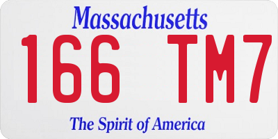 MA license plate 166TM7