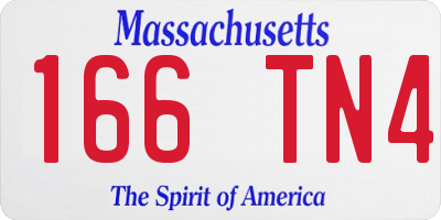 MA license plate 166TN4