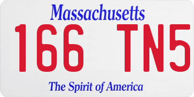 MA license plate 166TN5